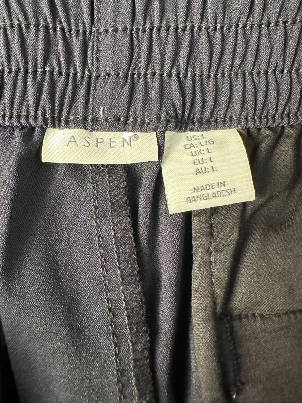 NWOT Aspen Women's Performance Elastic Waist 5" Inseam Short, Size Large, Black - Picture 7 of 9